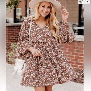 Floral Brown Dress